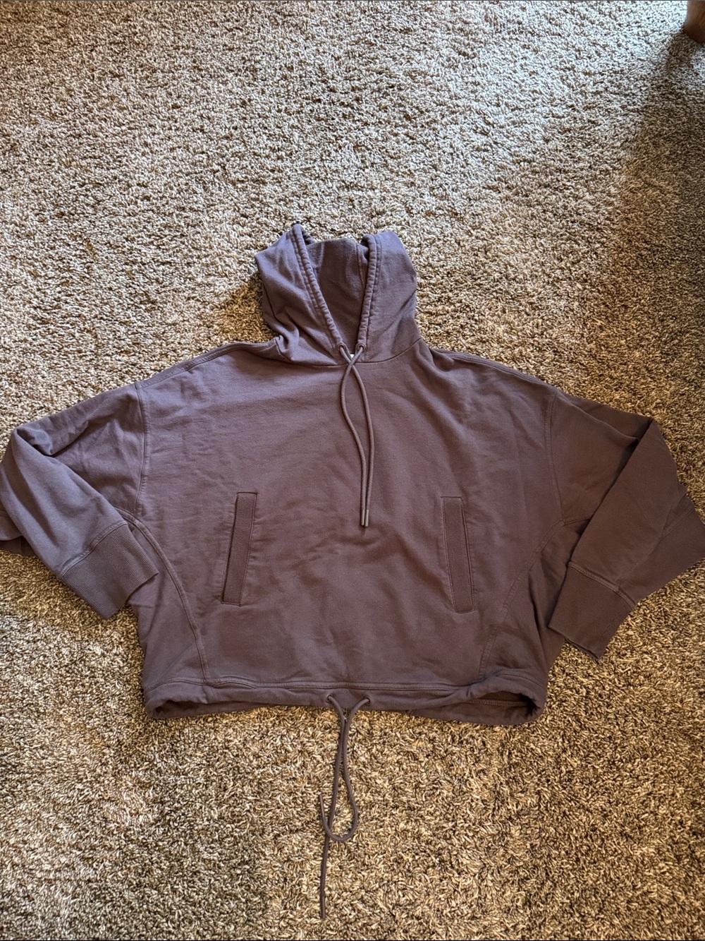 Cropped Drawstring Hoodie